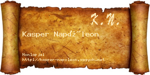 Kasper Napóleon névjegykártya